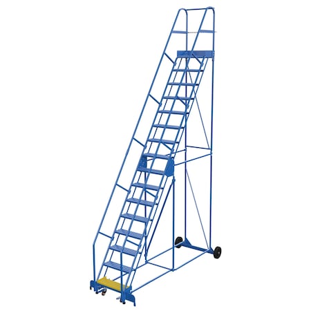 Vestil 196 H Steel Warehouse Ladder, 58 deg Grip, 16 Step, 14", 16 Steps LAD-16-14-G